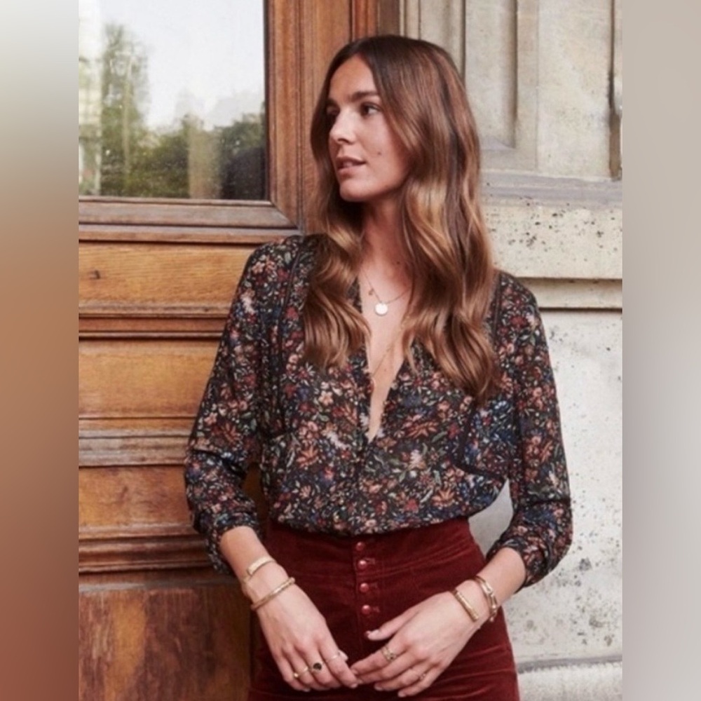 Sézane Sixtine floral blouse